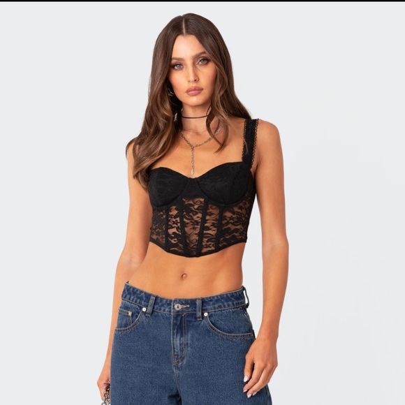 Edikted Davina Lace Corset top XS - Picture 2 of 7